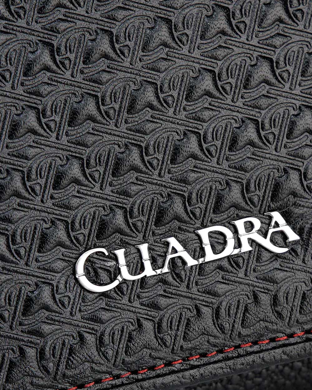 DU672 BLACK ENGRAVED BOVINE TRIFOLD WALLED