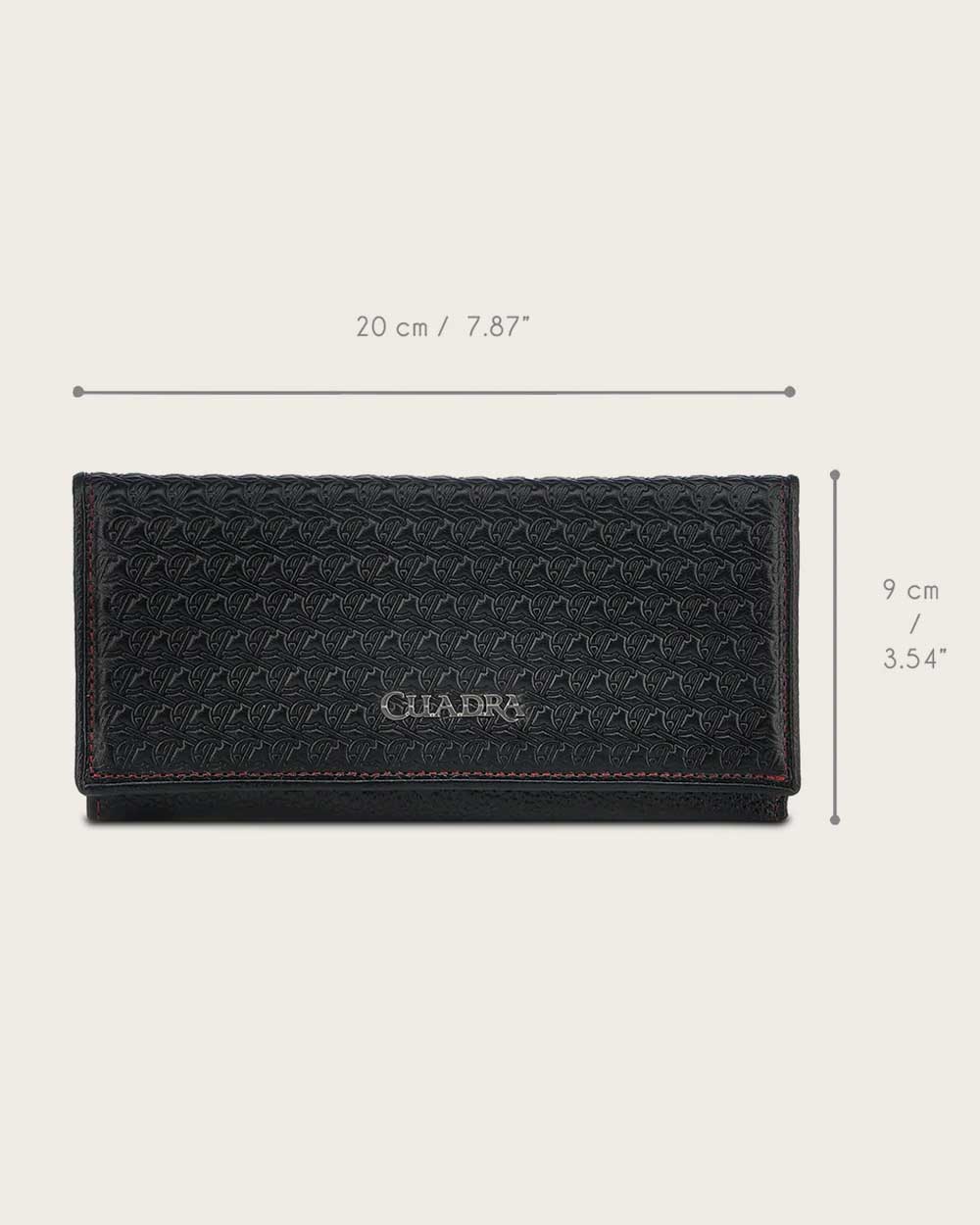 DU672 BLACK ENGRAVED BOVINE TRIFOLD WALLED