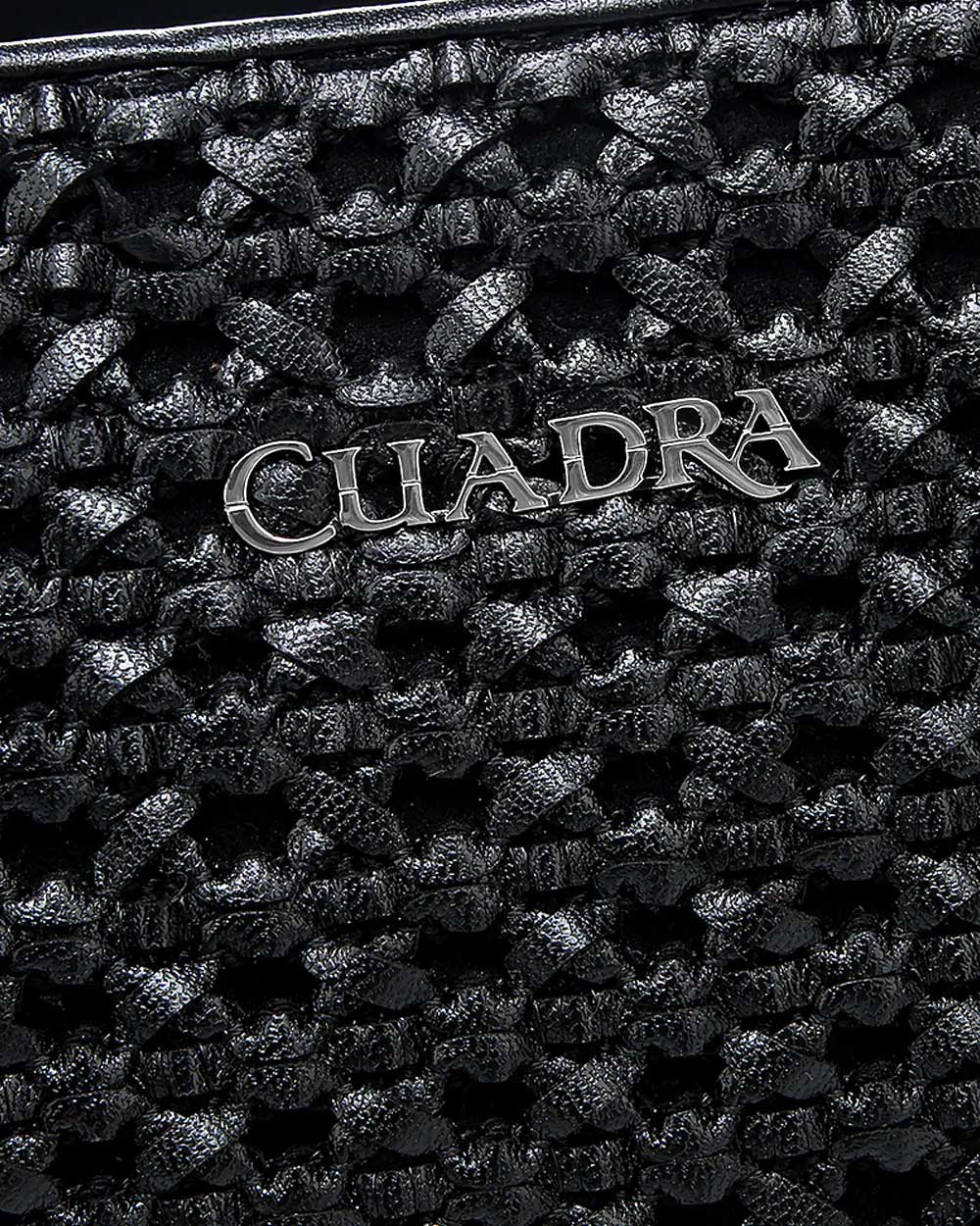 DU687 BLACK BRAIDED DECORATED TOP HANDLE HANDBAG