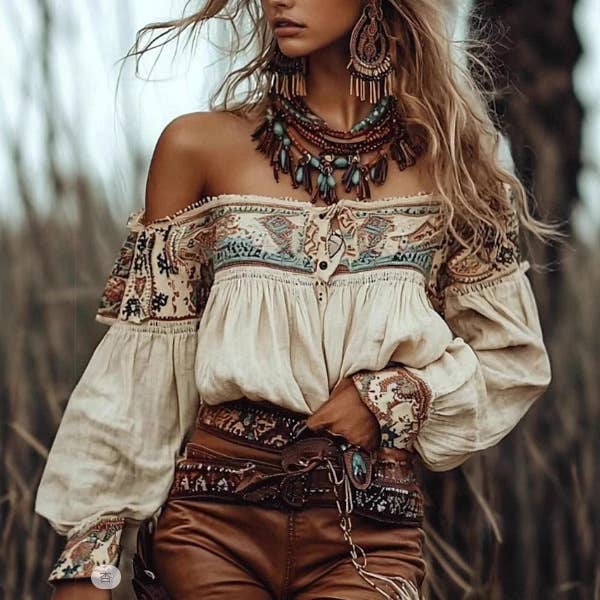 Vintage Western-Style Women's Cowboy Shirt
