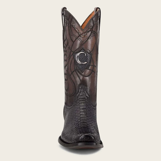 CU607 CUADRA MENS PYTHON BLACK BOOTS