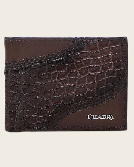 DU718 BROWN ULTRA EXOTIC ALLIGATOR WALLET CUADRA