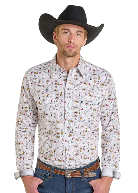 RMN2S07104 ROUGH STOCK TEXAS HOLD'EM LONG SLEEVE SNAP SHIRT