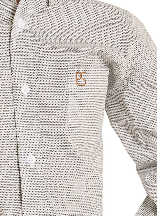 SBB2S07412 BOYS LS 1 PKT BTTN BEIGE SHIRT