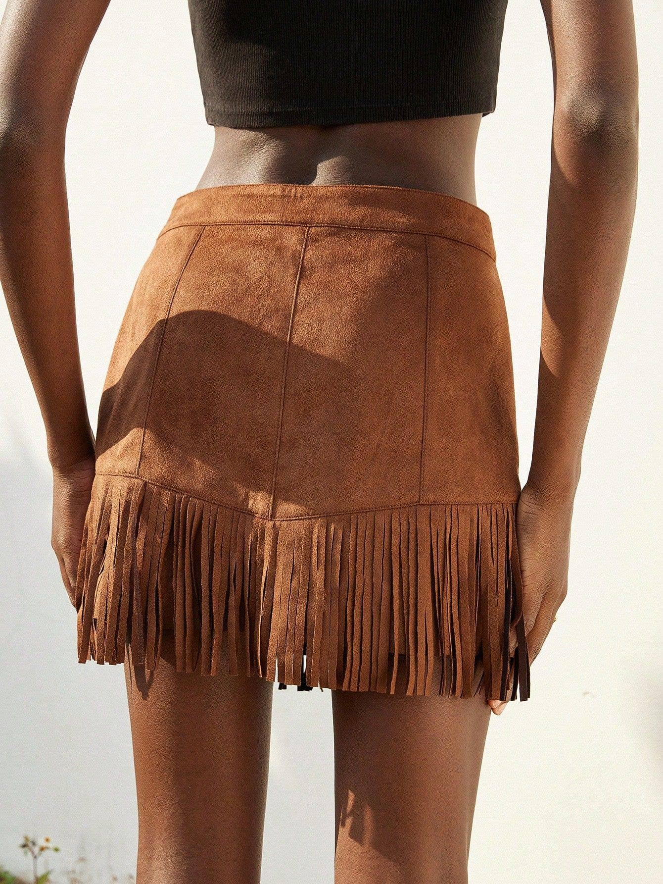 Vintage Fringe Western Cowgirl Stud Skirt