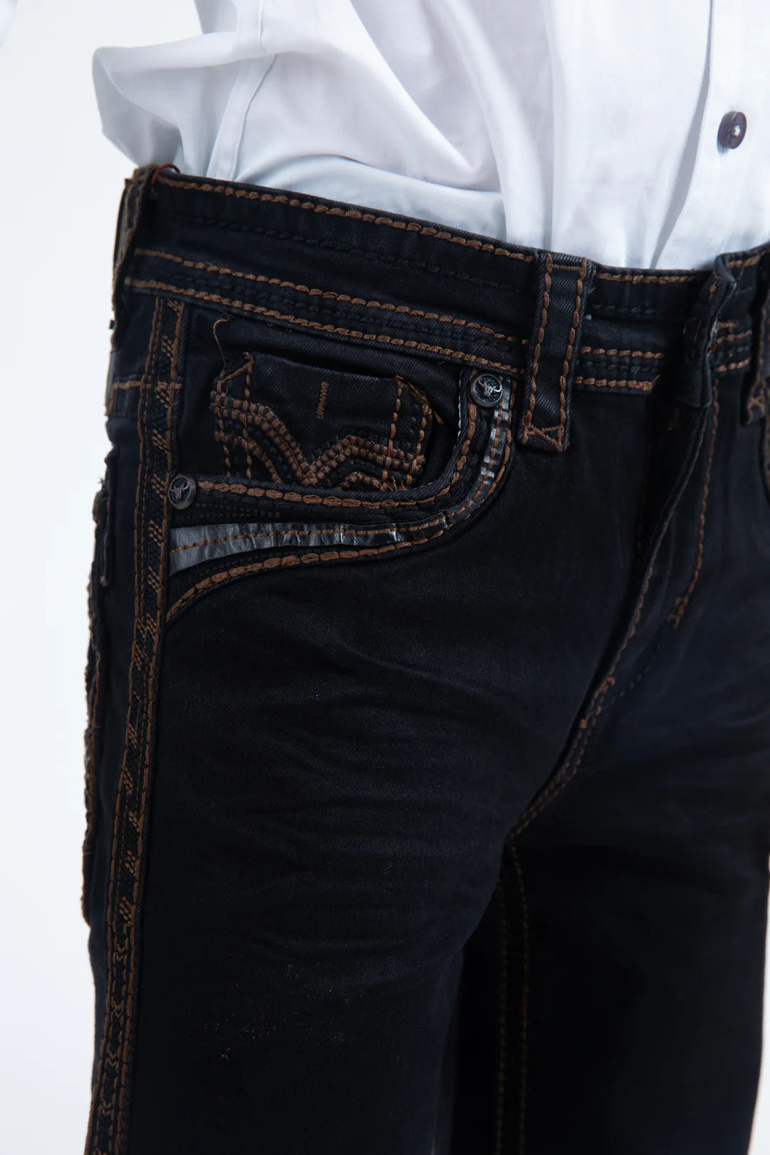 PHK11106 HOLT KIDS BLACK SLIM BOOT CUT JEANS