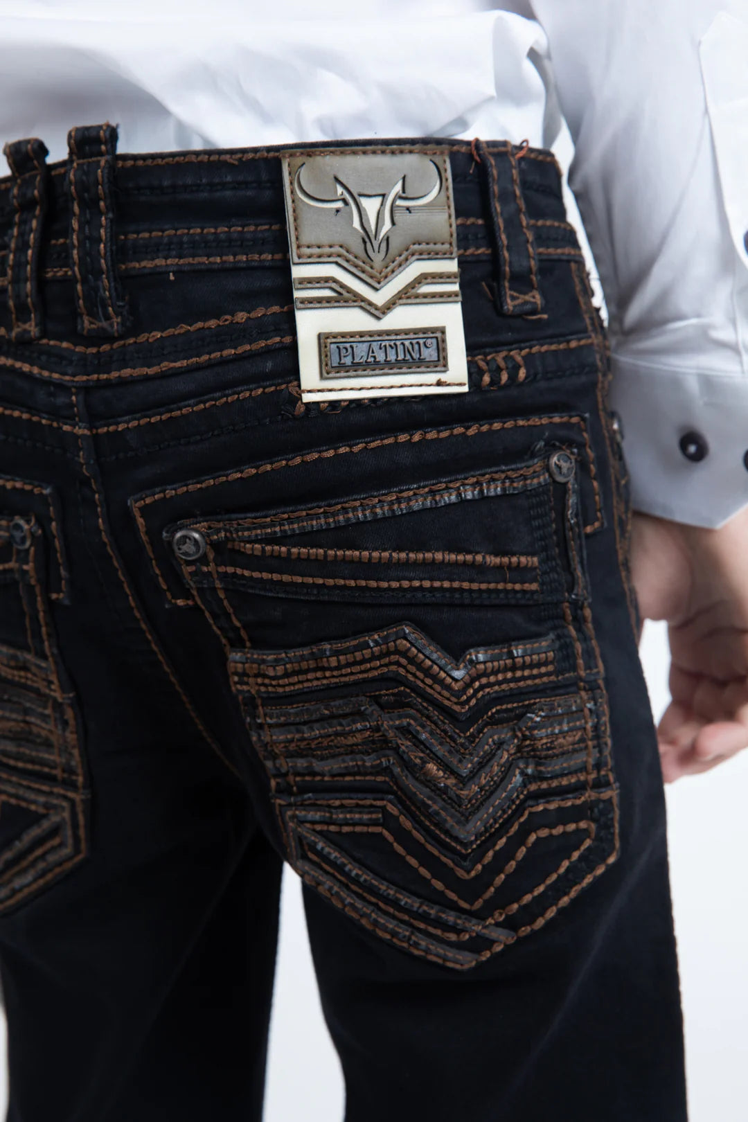 PHK11106 HOLT KIDS BLACK SLIM BOOT CUT JEANS