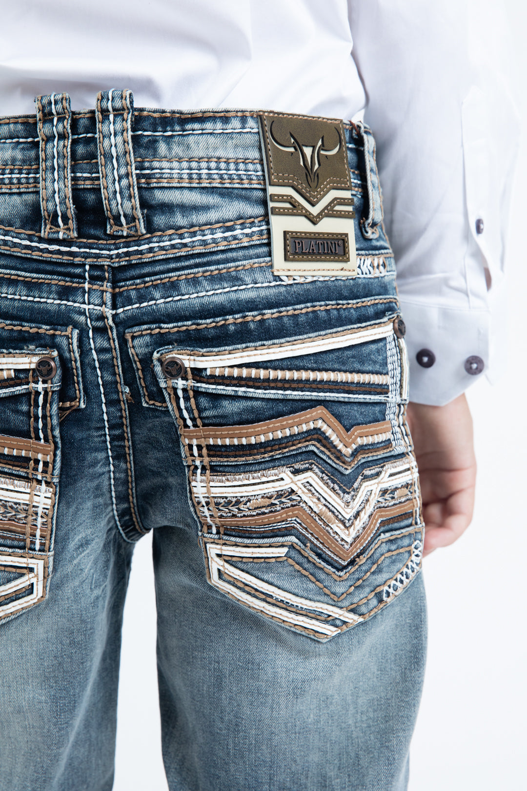 PHK11105 HOLT KIDS BKUE SKIM BOOT CUT JEANS