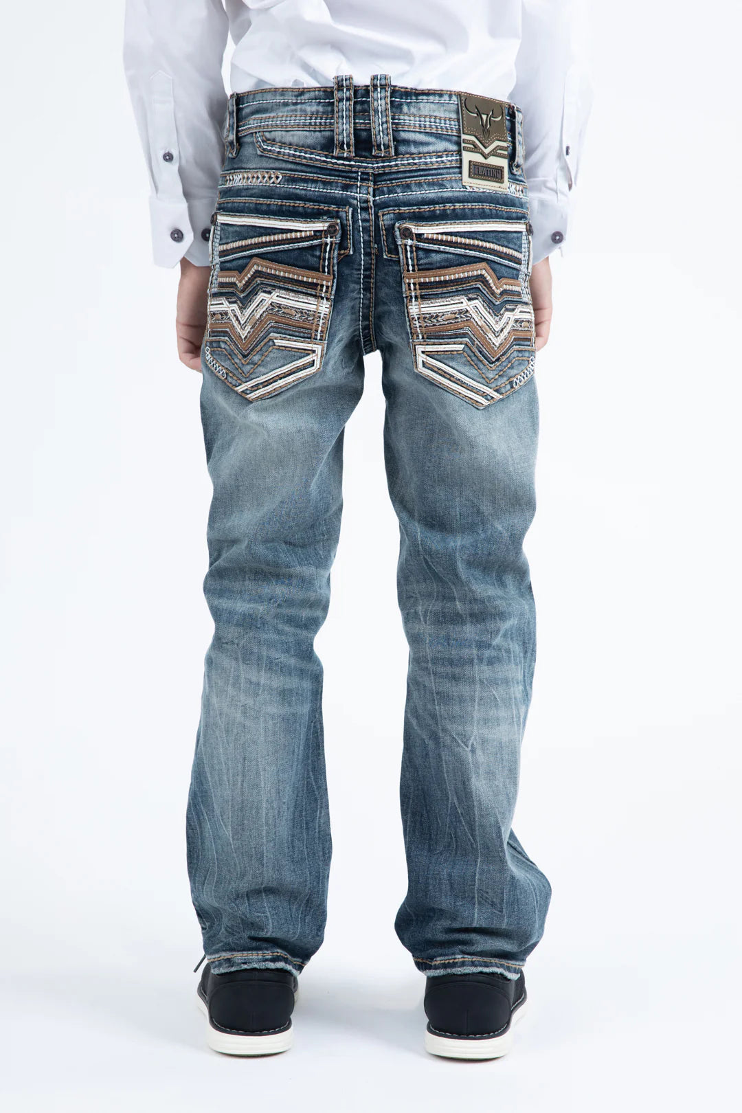 PHK11105 HOLT KIDS BKUE SKIM BOOT CUT JEANS