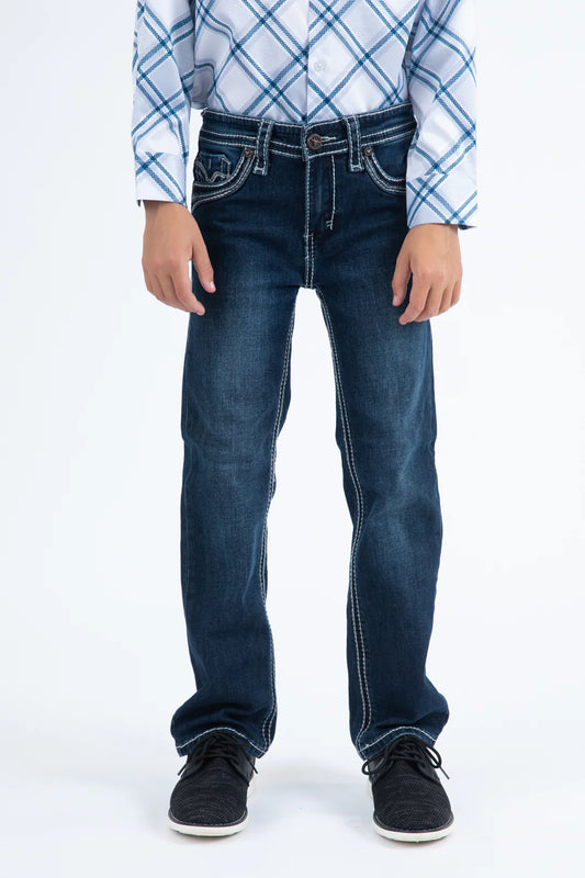 PHK11103 HOLT KIDS BLUE SLIM BOOT CUT JEANS