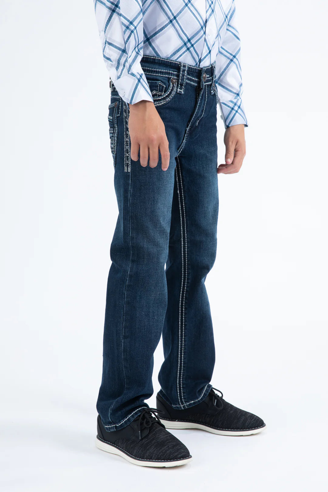 PHK11103 HOLT KIDS BLUE SLIM BOOT CUT JEANS
