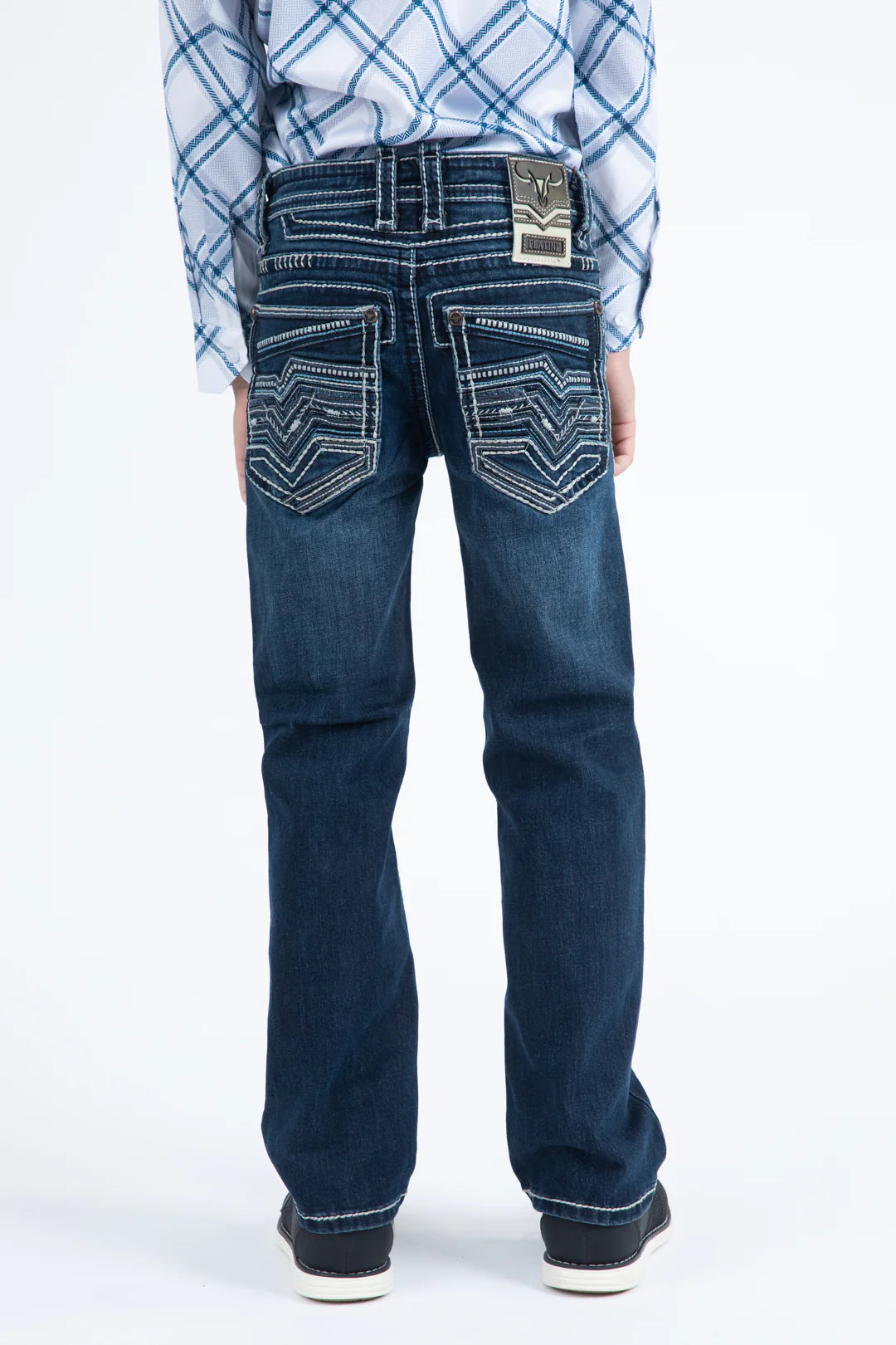 PHK11103 HOLT KIDS BLUE SLIM BOOT CUT JEANS