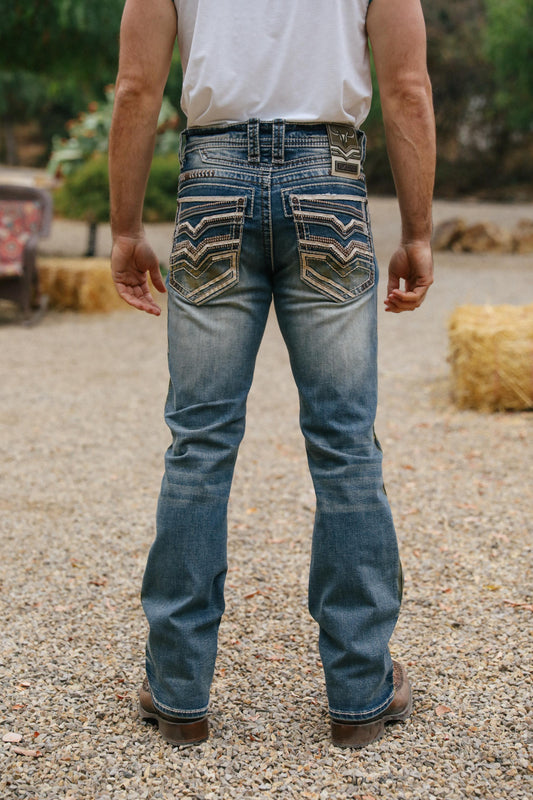 PHD10319 HOLD DARK STONE SLIM BOOT CUT JEANS