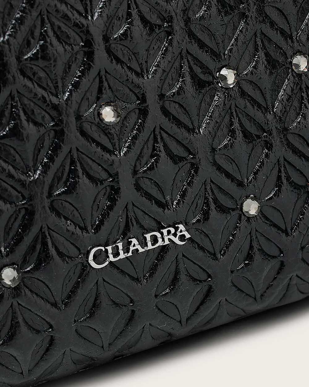 DU690 CUADRA BLACK STINGRAY LASER & STUDS HANDBAG