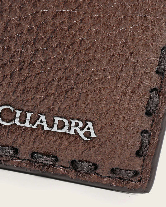 DU721 LUXURY HONEY BIFOLD WALLET IN GENUINE ITALIAN DEER AND BOVINE LEATHER CUADRA