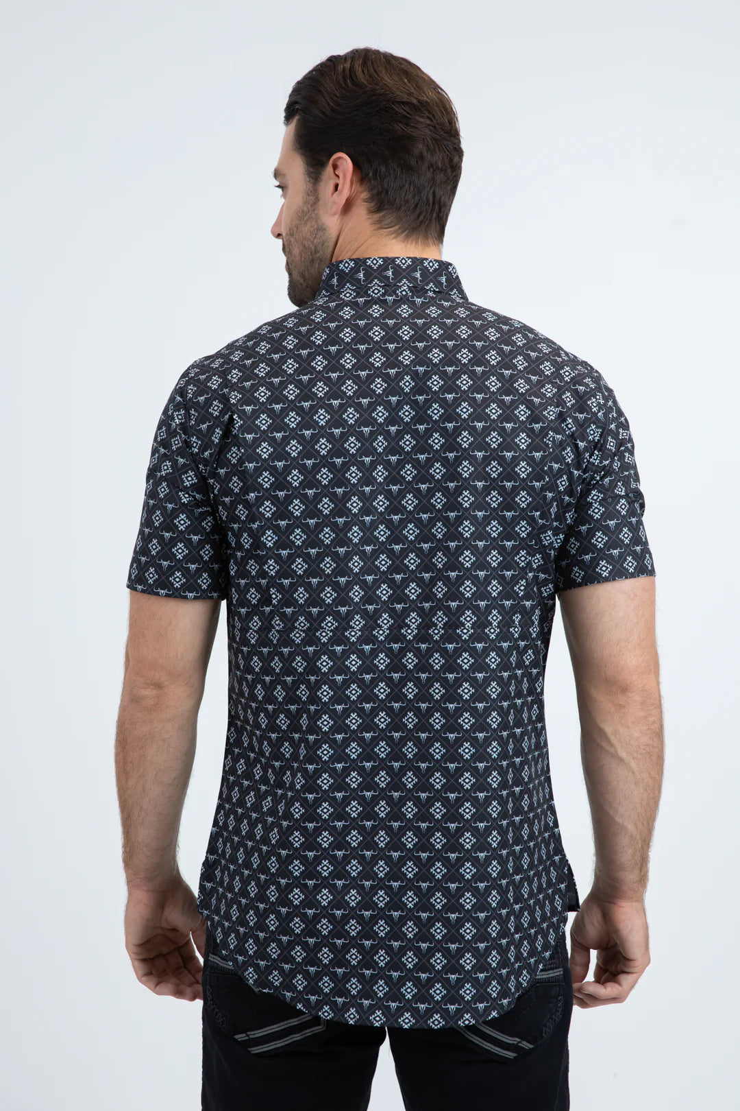 PGS11113 Mens Performance Classic Fit Short Sleeve Black Shirt