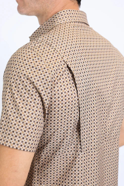 PGW10642 MEN'S PERFORMANCE WESTERN SLEEVE AZTEC BEIGE SHIRT