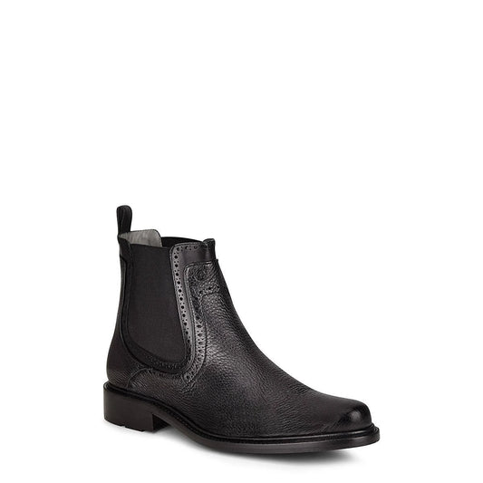 FC441 FRANCO CUADRA MENS'S BLACK DEER LEATHER DRESS BOOTS