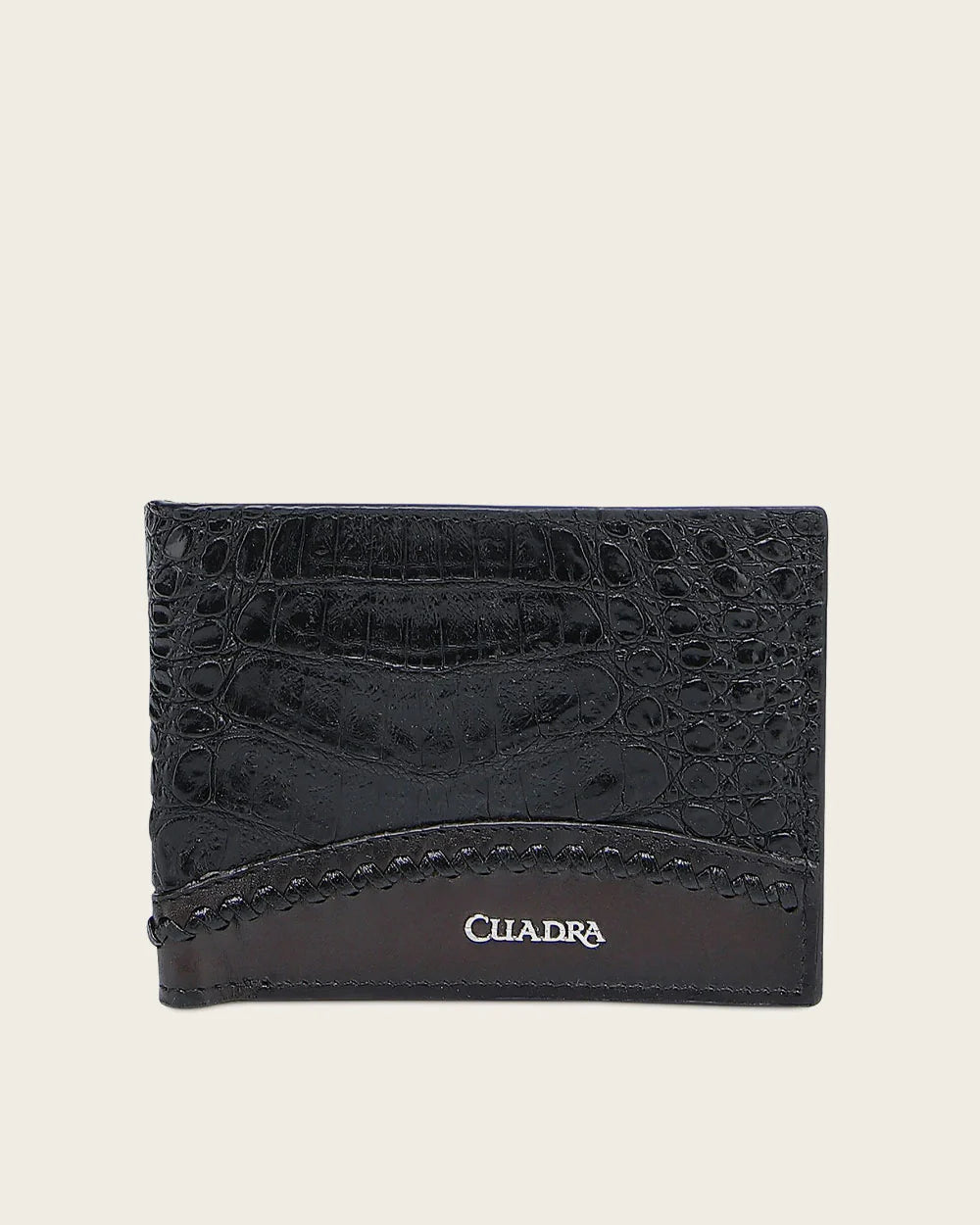 DU720 WOVEN BLACK CAIMAN LEATHER WALLET CUADRA