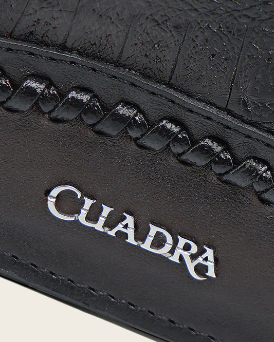 DU720 WOVEN BLACK CAIMAN LEATHER WALLET CUADRA
