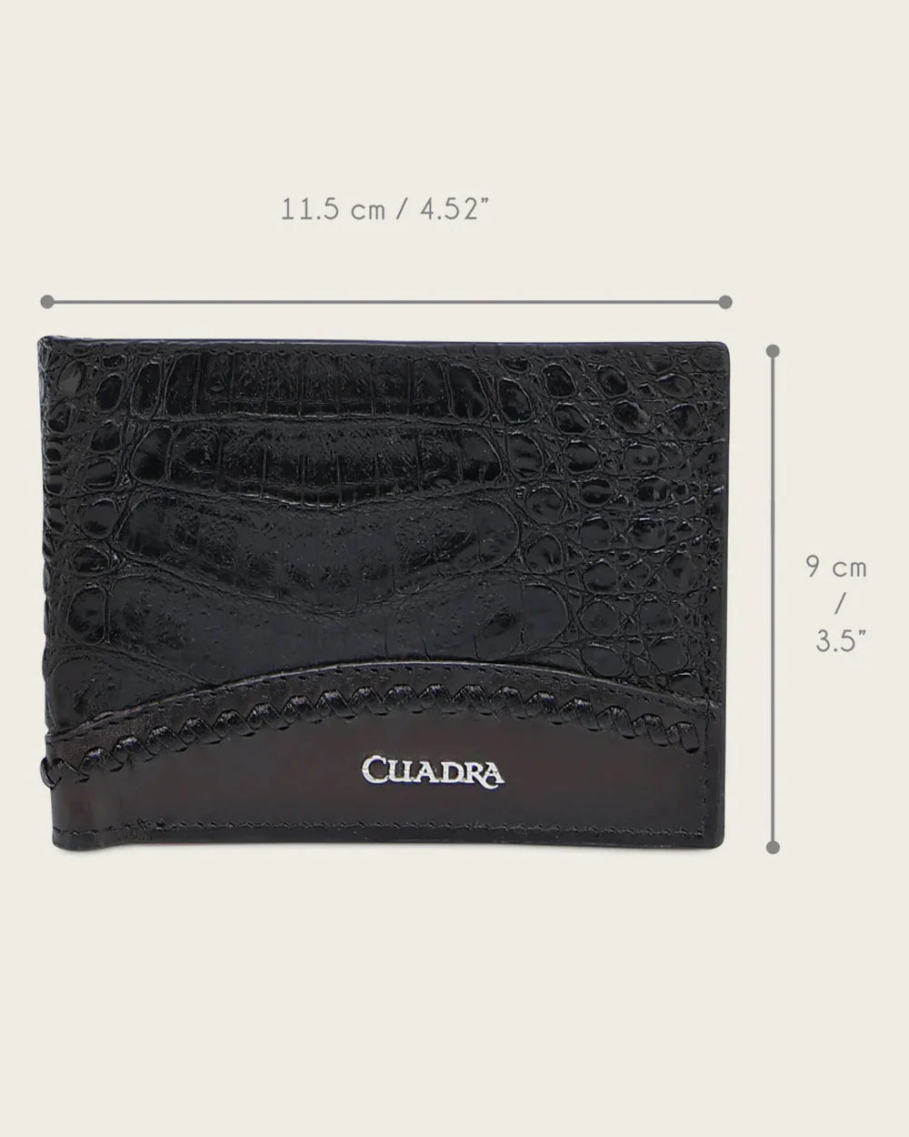 DU720 WOVEN BLACK CAIMAN LEATHER WALLET CUADRA