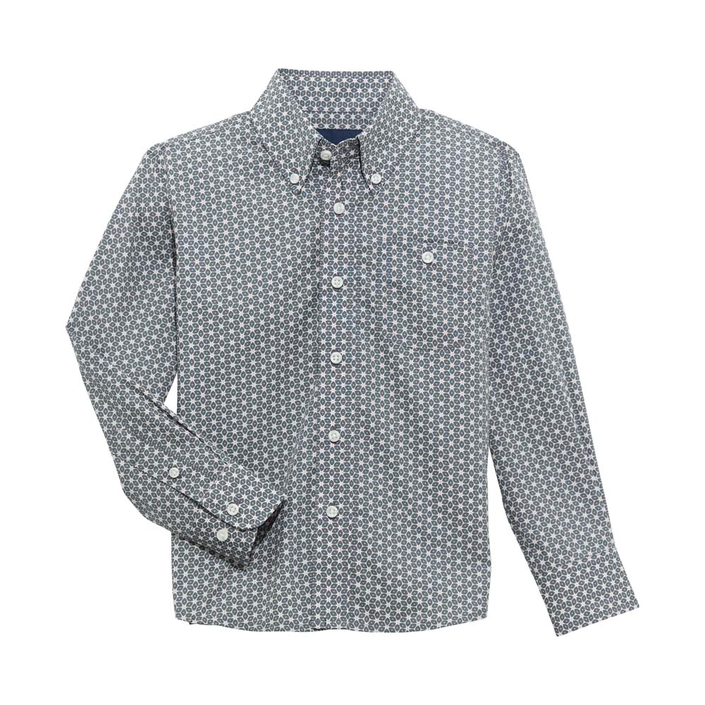 112365855 Boy's Wrangler Bucking Cancer Western Snap Shirt