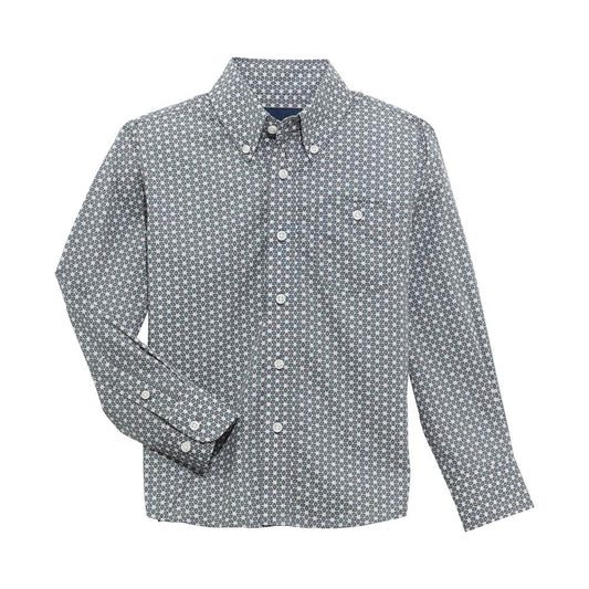 112365855 Boy's Wrangler Bucking Cancer Western Snap Shirt