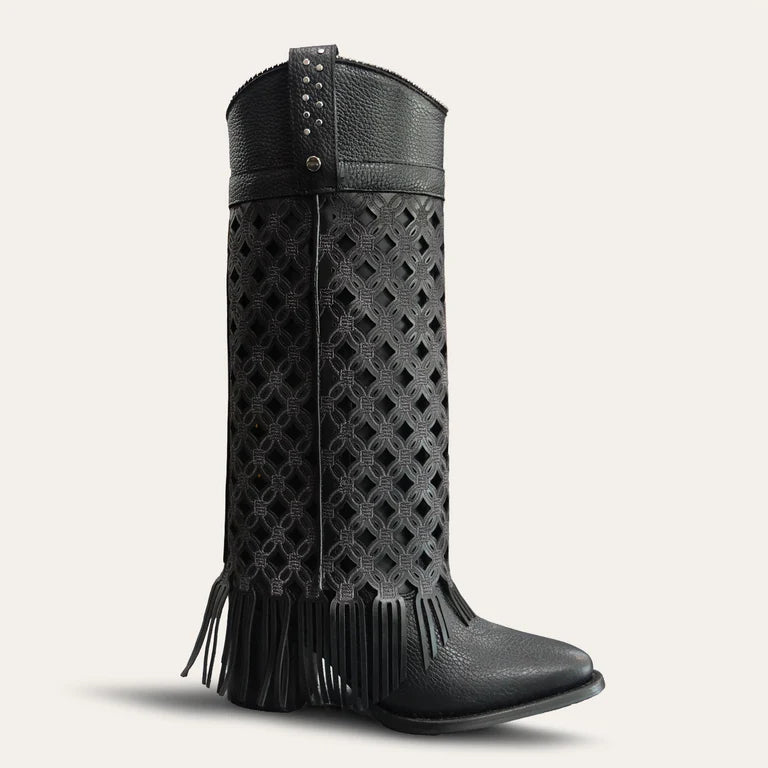 CC281 WOMEN'S BLACK LEATHER WESTERN BOOT