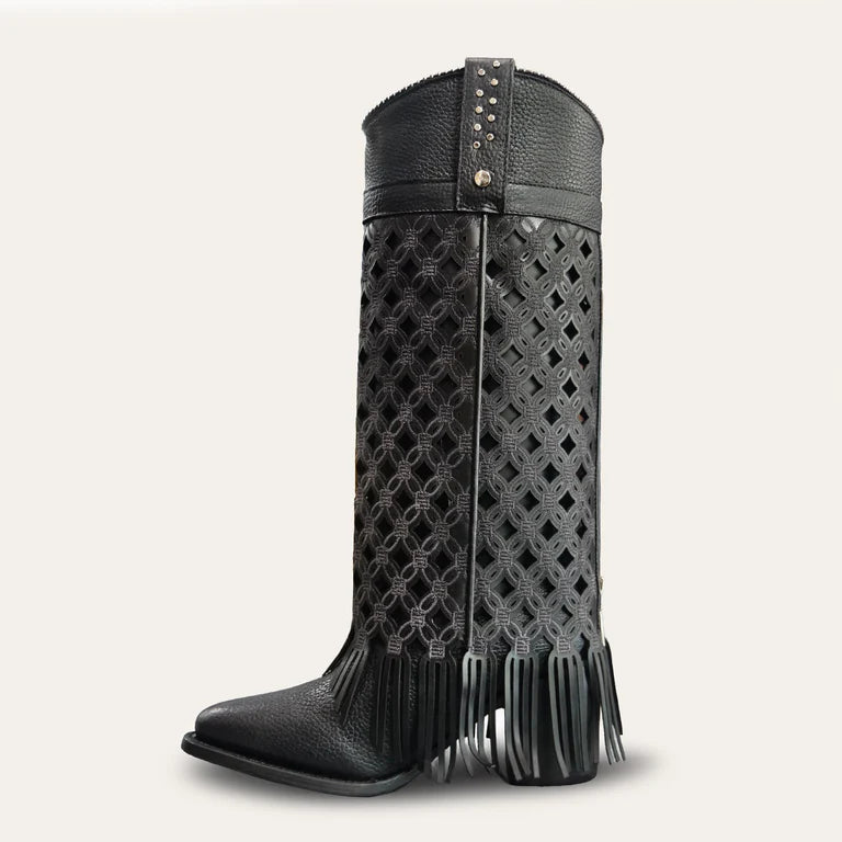 CC281 WOMEN'S BLACK LEATHER WESTERN BOOT